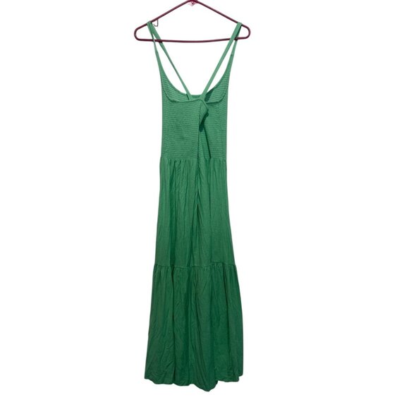 Nation LTD Penelope Cross Back Midi Dress Womens Large Green Smocked Tiered - Picture 5 of 16